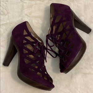 Jessica Simpson Lace-Up Suede Cage Heels